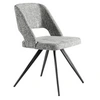 Image de Chaise en tissu et pieds en acier noir 4010C, 53 x 61 x 82 cm. -