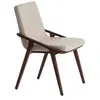 Image de Chaise en simili cuir et bois de noyer 4019C, 54 x 59 x 80 cm. -