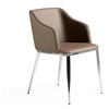 Image de Chaise en simili cuir et acier chromé 4022C, 51 x 56 x 79 cm. -