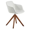 Image de Chaise pivotante en tissu et bois noyer 4059C, 58 x 54 x 81 cm. -