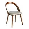 Image de Chaise en simili cuir et bois noyer 4063C, 53 x 59 x 78 cm. -