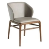 Image de Chaise en simili cuir et bois noyer 4065C, 55 x 60 x 76 cm. -