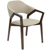Image de Chaise en simili cuir et bois noyer 4068C, 57 x 58 x 80 cm. -