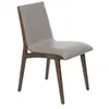 Image de Chaise en simili cuir et bois noyer 4070C, 46 x 59 x 82 cm. -