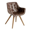 Image de Chaise en simili cuir et bois noyer 4073C, 65 x 46 x 78 cm. -