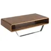 Image de Table basse en bois de noyer et acier 2002C, 120 x 60 x 36 cm. -