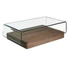 Image de Table basse courbée en verre et bois 2004C, 120 x 70 x 33 cm. -