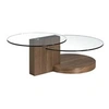 Image de Table basse de noyer et verre 2019C, 120 x 80 x 38 cm. -