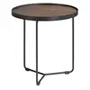 Image de Table d'angle ronde en bois et acier 2028C, Ø50 x 50 cm. -