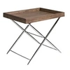 Image de Table d'angle de noyer et acier 2034C, 61 x 48 x 51 cm. -