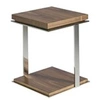 Image de Table d'angle de noyer et acier 2038C, 45 x 45 x 55 cm. -