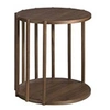 Image de Table d'angle ronde de noyer 2039C, Ø45 x 47 cm. -
