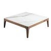 Image de Table basse en verre imitation marbreet 2042C, 100 x 100 x 30 cm. -