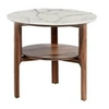 Image de Table d'angle de noyer 2047C, Ø60 x 50 cm. -
