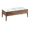 Image de Table basse en porcelaine et bois 2049C, 120 x 60 x 40 cm. -