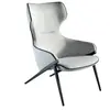 Image de Fauteuil en tissu et pieds en acier noir 5009C, 70 x 90 x 102 cm. -