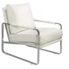 Image de Fauteuil en simili cuir et pieds en acier 5026C, 67 x 100 x 89 cm. -