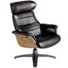Image de Fauteuil relax pivotant en cuir 5034C, 80 x 84/114 x 100/108 cm. -
