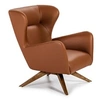 Image de Fauteuil pivotant en simili cuir et bois 5038C, 86 x 75 x 90 cm. -