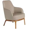Image de Fauteuil en simili cuir et pieds en bois 5043C, 71 x 71 x 90 cm. -