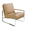 Image de Fauteuil en similicuir et pieds en acier 5046C, 67 x 100 x 89 cm. -