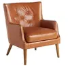 Image de Fauteuil Confident en cuir capitonné 5053C, 75 x 80 x 89 cm. -