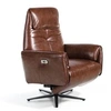 Image de Fauteuil pivotant double relax en cuir 5056C, 79 x 83/163 x 108 cm. -