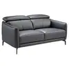 Image de Canapé 2 places en cuir et acier noir 6058C, 157 x 100 x 94 cm. -