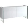 Image de Buffet en bois blanc et verre trempé 3058C, 170 x 43 x 77 cm. -