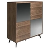 Image de Buffet et portes en verre noir 3059C, 110 x 45 x 124 cm. -