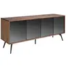 Image de Buffet en bois et verre miroir noir 3061C, 180 x 50 x 76 cm. -