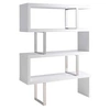 Image de Etagère en bois de blanc et acier chromé 3026C, 130 x 35 x 170 cm. -