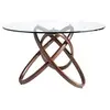 Image de Table à manger en verre trempé noyer 1020.01, Ø150 x 75 cm. -