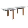 Image de Table à manger extensible verre et bois 1007C, 160/240 x 90 x 75 cm. -
