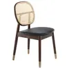 Image de Chaise en rotin et pieds en bois 4093C, 49 x 52 x 87 cm. -