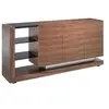 Image de Buffet en noyer et vitrail noir 3140C, 170 x 40 x 83 cm. -
