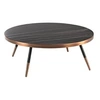 Image de Table d'angle ronde en porcelaine noire 2068C, Ø90 x 30 cm. -