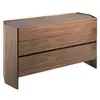 Image de Commode de noyer et verre 7073C, 143 x 50 x 75 cm. -