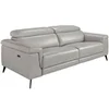 Image de Canapé 3 places rembourré en cuir gris 6108C, 215 x 103 x 99 cm. -