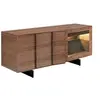 Image de Buffet de noyer avec éclairage intérieur à led 3218C, 180 x 60 x 76 cm. -