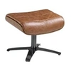 Image de Pouf pivotant en cuir et bois de noyer 5084C, 52 x 42 x 36 cm. -
