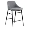 Image de Tabouret en tissu avec pieds en acier noir 4103C, 49 x 53 x 90 cm. -