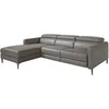 Image de Canapé d'angle en cuir gris avec relax 6125C, 258 x 173 x 75/95 cm. -