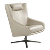 Image de Fauteuil pivotant en cuir gris 5090C, 76 x 90 x 100 cm. -