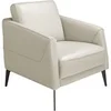 Image de Fauteuil pivotant en cuir noir et acier 5094C, 78 x 80 x 82 cm. -
