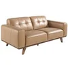 Image de Canapé 2 places en cuir couleur sable 6119C, 181 x 95 x 78 cm. -