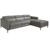 Image de Canapé d'angle en cuir gris avec relax 6126C, 258 x 173 x 75/95 cm. -