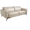 Image de Canapé 3 places en cuir gris taupe 6132C, 223 x 107 x 78/102 cm. -