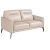 Image de Canapé 2 places en cuir gris et acier 6137C, 152 x 88 x 87 cm. -