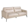Image de Canapé 3 places en cuir gris et acier 6138C, 192 x 88 x 87 cm. -